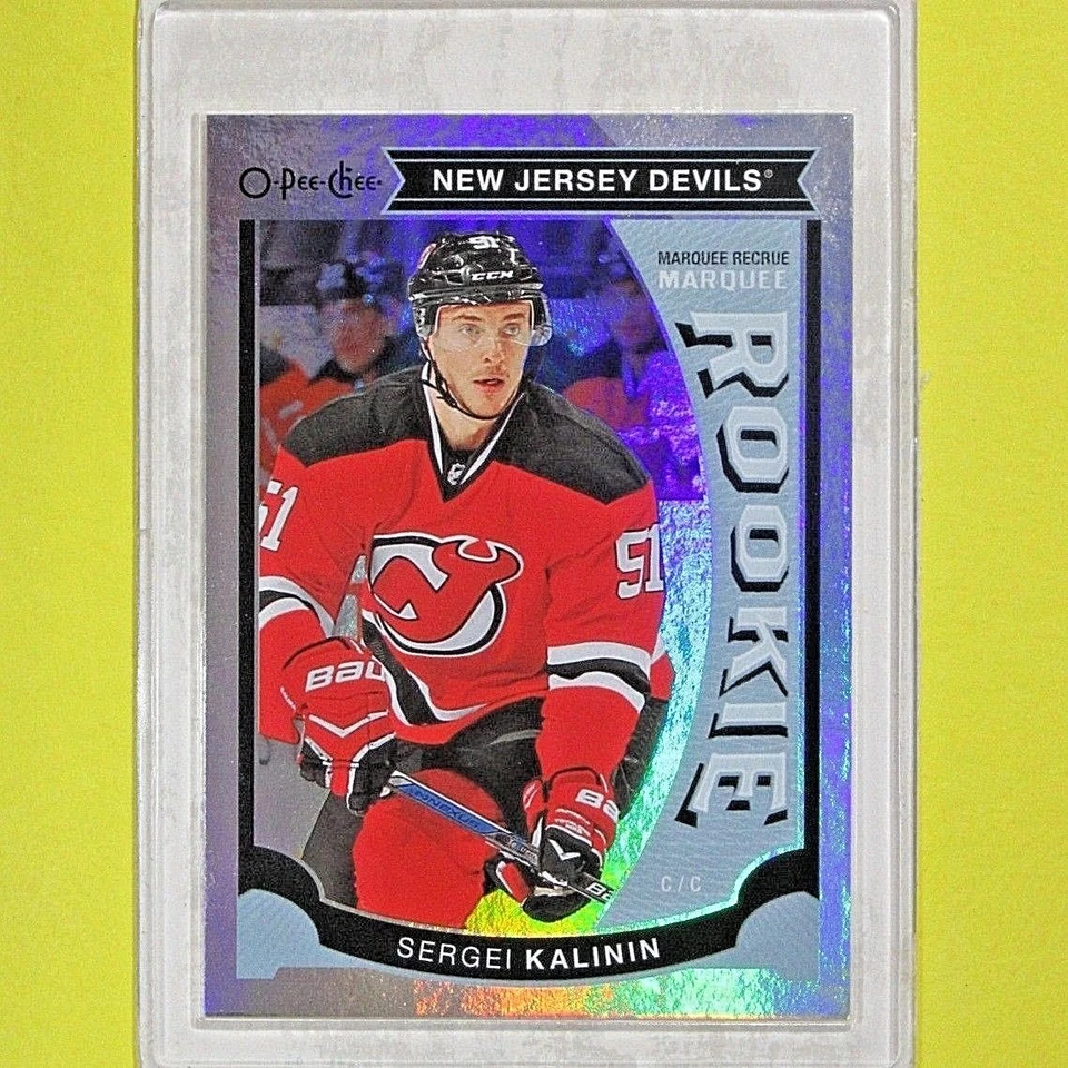 SERGEI KALININ  2015-16  ROOKIE  " OPC UPDATE RAINBOW FOIL "  #U28   NJ Devils - Image 1 of 1