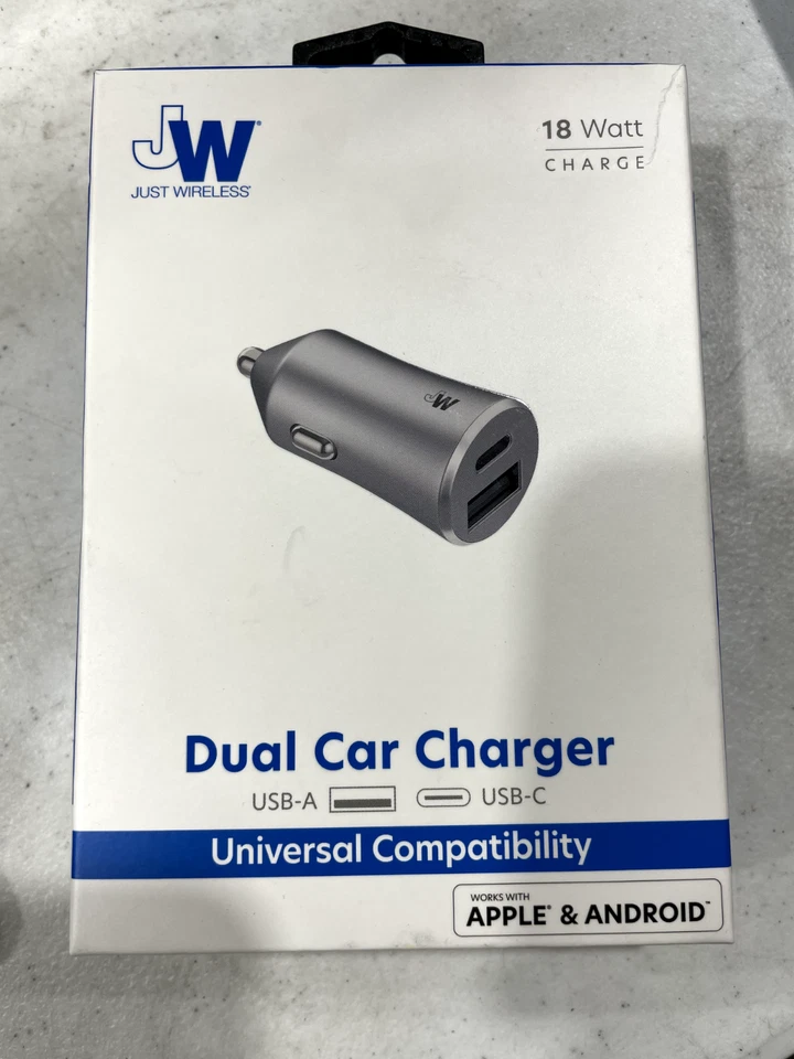 Just Wireless 3.4A Dual Port USB-A and USB-C Car Charger - Gray - Image 1 of 1