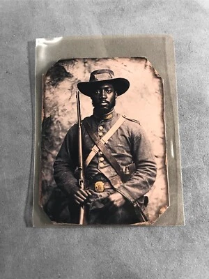 African American Civil War Soldier Tintype Museum Gallery Limited Series AA101RP - Imagem 1 de 2