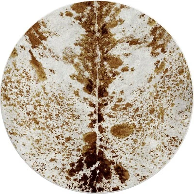 Alfombra Pioneer Longhorn Spotted Brindle Southwestern Country Farmhouse 8' redonda Foto 1 de 2