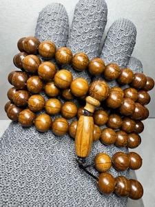 六道木LDM102- Six Path Wood 10+mm x 108 Mala beads Coffee - Picture 1 of 7