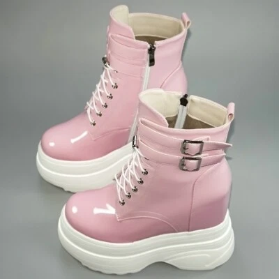 Zapatillas deportivas de moda talla grande 46 para mujer charol cuñas tacón alto botas para nieve Foto 1 de 4