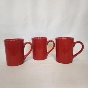 Royal Norfolk Red Stoneware Coffee Mugs Dinnerware Cups-Set Of 3 Classy E71-1 - Picture 1 of 4