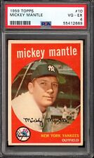 1959 Topps #10 Mickey Mantle PSA 4 New York Yankees HOF Baseball Card (2669)