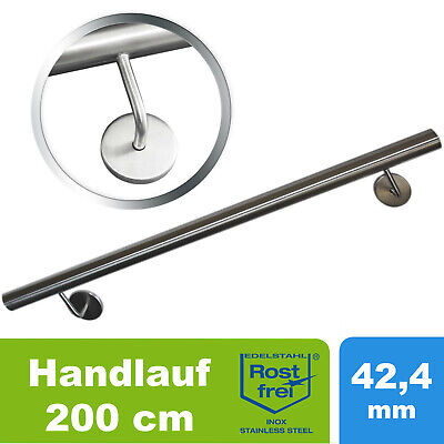 Edelstahl Handlauf V2A 500-2000mm Geländer Treppe Griff • 68.36£