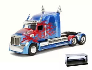 DIECAST CAR W/LED DISPLAY CASE TRANSFORMERS 5 OPTIMUS PRIME W/JADA 98403/12 1/24 - Picture 1 of 3