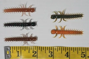 50 - 2" Plastic HELLGRAMMITE Fishing Lures - Bass, Crappie, Bream & Panfish - Picture 1 of 12