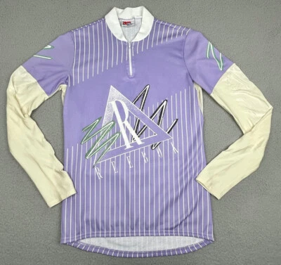 Camiseta deportiva de ciclismo Reebok para mujer mediana púrpura ventilada 1/4 cremallera ropa deportiva vintage Foto 1 de 4