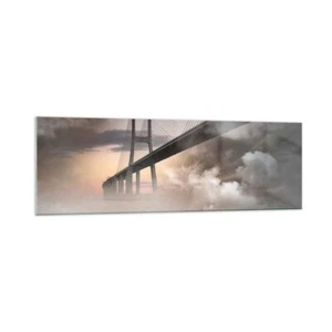 Wandbilder 160x50cm Glasbild Brücke Nebel Wasser Groß XXL Bilder Art Wanddeko - Bild 1 von 10