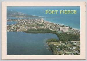 Postcard Fort Pierce Florida Inlet Aerial View Continental 4x6 Vintage - Picture 1 of 2