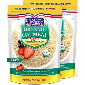 Organic Whole Grain Oatmeal 3 lbs (48 oz) Pack of 2 | Cracked n’ Toasted Oats... - Picture 1 of 6