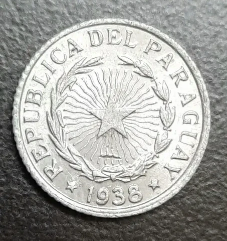 1938 PARAGUAY 50 CENTAVOS XF+ AU ALUMINUM KEY DATE OLD SCARCE COIN Cover
