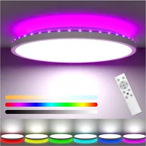 RGB LED Deckenleuchte Deckenlampe 28W Dimmbar mit Fernbedienung Wohnzimmer Lampe - Bild 1 von 14