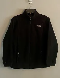 Girls Youth North Face Fleece Jacket Full Zip Black Size Large Zippered Pockets - Picture 1 of 15