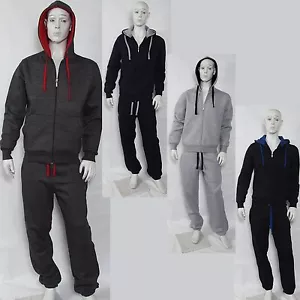 Trajes completos de lana para correr para hombre y niños en contraste parte inferior de color bolsillos con cremallera - Imagen 1 de 1