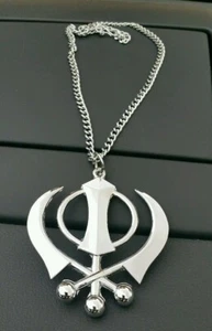 Stainless steel punjabi sikh khanda no stones stunning pendant car rear mirror - Picture 1 of 3