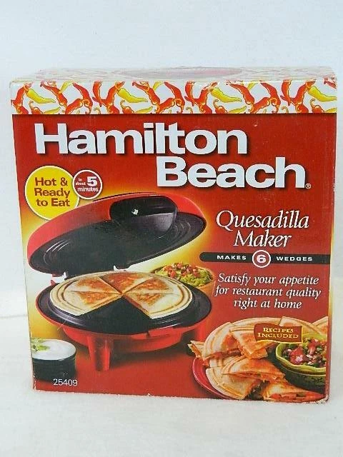 Hamilton Beach Quesadilla Maker Model 25409 Red Makes 6 Wedges -- New In Box - Image 1 of 1