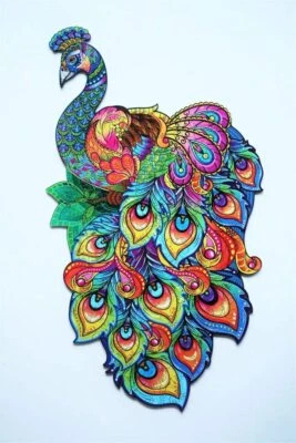 WOODVIO - Puzzle in legno per adulti e bambini - Pavone, 184 pezzi (54 x 30 cm) - Immagine 1 di 4