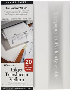 20 Printable Vellum Sheets Translucent 8.5"x11" Multicolor Pack - Picture 1 of 2