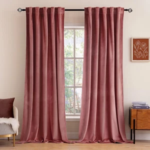 Velvet Curtains 84 Inches 2 Panels - Luxury Blackout Curtains for Bedroom Living - Picture 1 of 7