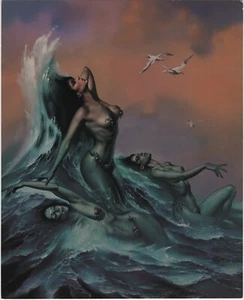 Boris Vallejo Water Nymphs Special Edition Art Poster Card 1992 Kalan Inc 302471 - Picture 1 of 2