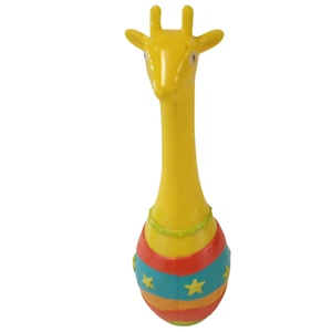 Vintage Yellow Giraffe Roly-Poly Toy - Colorful Wobble Figure - Picture 1 of 8