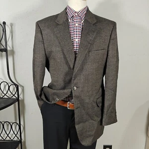 JOS A BANK Herren Tweed Sport Mantel Blazer Zwei Knopf Braun Wolle Gerstenkorn 44R - Bild 1 von 18