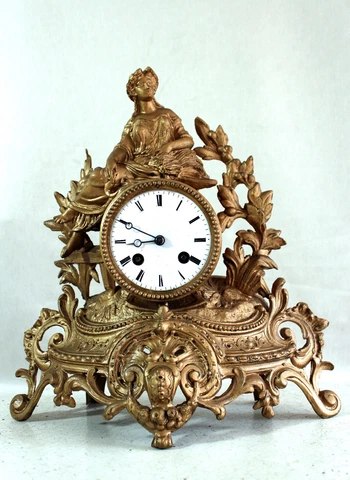 ANTIQUE  FRENCH CLOCK GRACIEUS  STATUE ROMANTIC CLASSIC GREEK ROMAN WOMAN Cover
