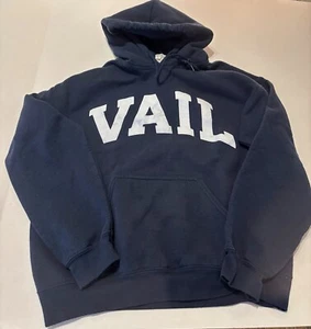 Vail Colorado Pullover Hoodie Boys Girls Youth Gildan M Medium Navy Blue - Picture 1 of 1