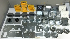 Lot Of Switch/Outlet Wall Electrical Boxes, Covers & Various Plates Etc - Picture 1 of 10