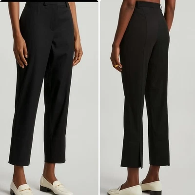 NUEVO 3.1 Phillip Lim Pantalón Ajustado Recortado en Negro Talla 10 Mezcla de Lana abertura Trasera Foto 1 de 4