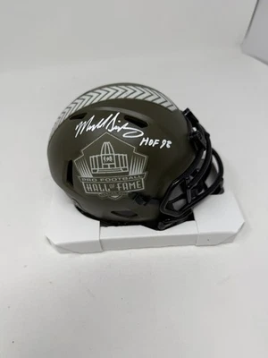 Minicasco firmado por Mike Singletary STS Salute To Service Chicago Bears con patio 98 Foto 1 de 2