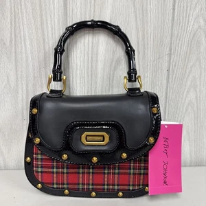 Rarität Betsey Johnson SWEET TARTAN Top Handle Crossbody Convertible Handbag Handtasche - Bild 1 von 14