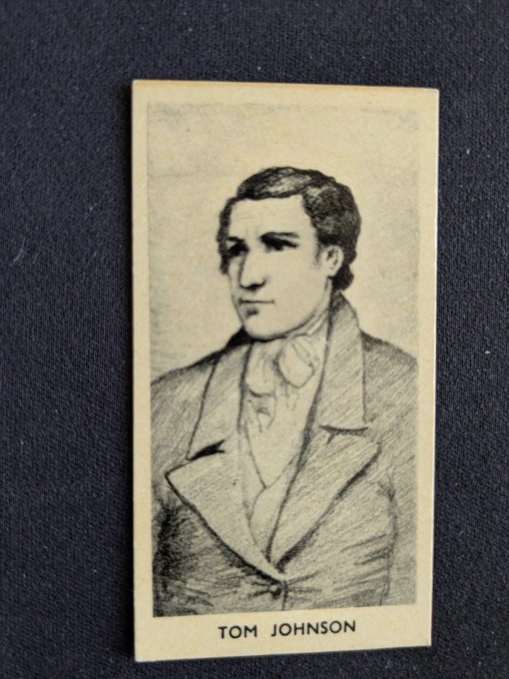 1938 Cartledge Famous Prize Fighter Card # 3 Tom Johnson HOF (EX) - Image 1 of 3