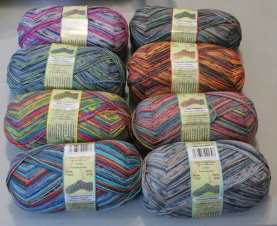 Conjunto de 8 madejas de hilo de calcetín de ópalo 4 capas 100 gr 462 yardas 75% wl 25% ny Foto 1 de 2