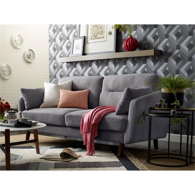 Elle Decor Chloe Loveseat in Dark Gray - Image 1 of 4