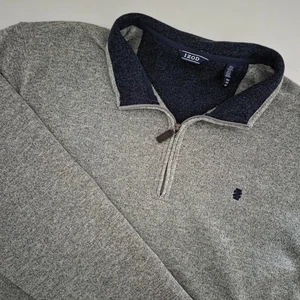 Maglione uomo IZOD grigio erica quarto zip pullover manica lunga 4XLT - Foto 1 di 6