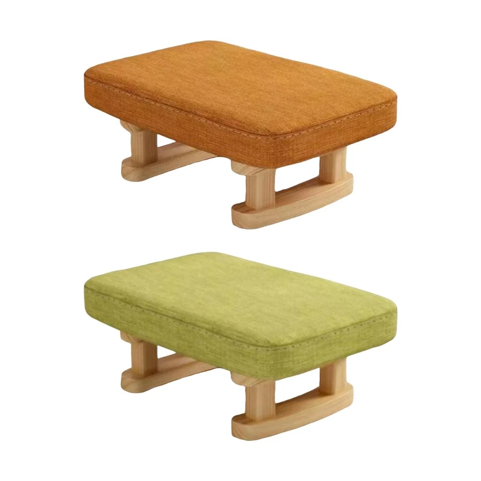Small Foot Stool Ottoman Wooden Footstool Padded Foot Stool - Image 1 of 1