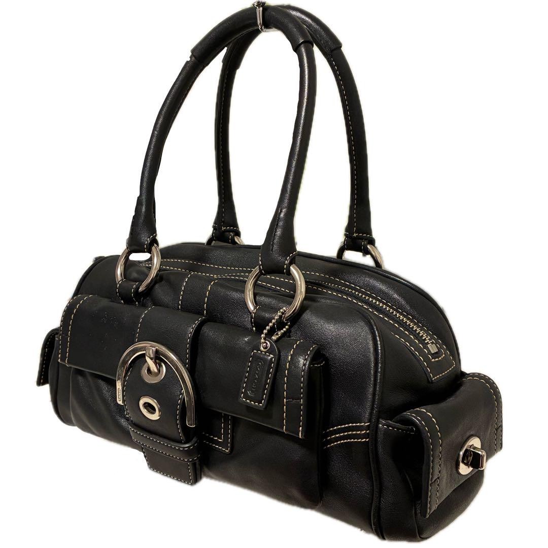 バッグ Coach 2 Way Boston Travel Leather Bag Coach 2way Boston bag, travel bag, Heritage Duffle, black