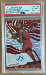 2021 Panini Revolution Scottie Barnes Asia Red Rookie Autograph PSA 8 10 auto - Picture 1 of 2