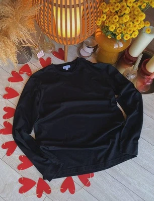 Sunspel 黑色棉质长袖 T 恤,葡萄牙制造,M 码,上好 — 第 1/4 张图片