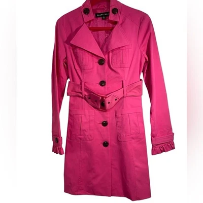 NEW Blanc Noir Barbie Pink Belted Trench Coat - Image 1 of 4