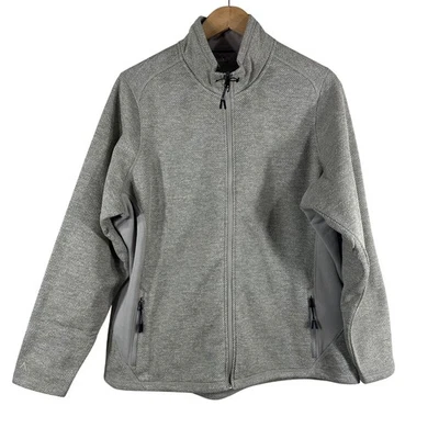 Antigua Womens Full Zip Jacket Tan Textured Fleece Pockets High Neck Size 2XL - Image 1 of 4