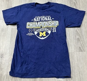 University of Michigan TShirt Men's M Blue Wolverines National Champions Shirt - Picture 1 of 8