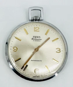 Reloj Bolsillo Suizo Fero Feldmann 17 Joyas De Colección - Funciona - Movimiento EB 1197N - Imagen 1 de 7