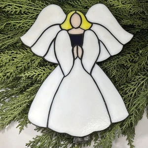 RARO Angelo in Vetro Colorato Albero di Natale Topper Piombo Prendisole Iridescente - Foto 1 di 15