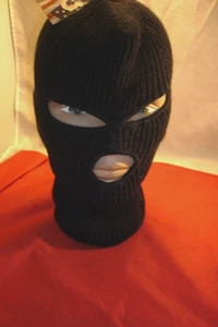 CAPPELLO MASCHERA DA SCI VINTAGE FULL FACE MORBIDO ACRILICO USA VECCHIO MAGAZZINO BLU NAVY - Foto 1 di 7