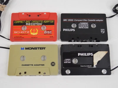 Lote de 4 adaptadores de cinta de casete de audio para reproductores de automóviles conector auxiliar Philips Foto 1 de 4