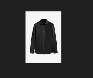 Massimo Dutti Leinen Hemd Herren Größe M Schwarz sehr guter Zustand - Bild 1 von 3