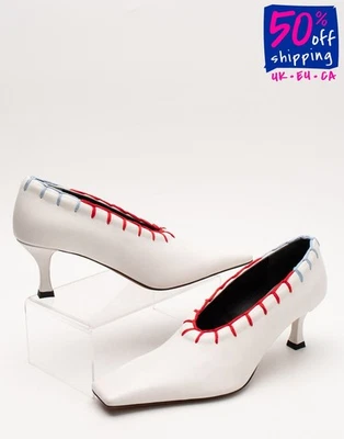 Zapatos de corte de cuero PROENZA SCHOULER US7 UK4 EU37 cosidos con látigo hechos en Italia Foto 1 de 4